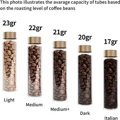 Versatile Wooden Coffee Bean Storage Container with Single Dose Tube and Holder Stand