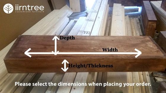 Rustic Style Wood Floating Shelves 3 Inches Thick 10 Inches Deep Customizable OEM ODM