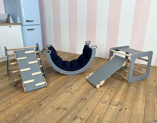 Montessori Climbing Set for Toddlers Indoor Triangle Climber in Your Choice of Color
