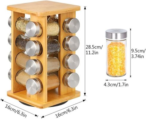 4-Tier Stainless Steel Rotating Kitchen Shelf Organizer Bottom Storage for Spice Rack