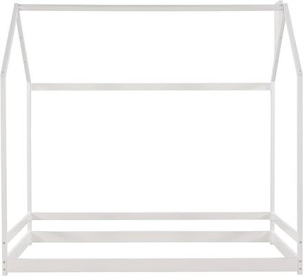 Children's Bedroom Furniture Twin Size Floor Bed with Wood House Design and Canopy Frame
