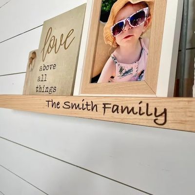 Wooden Home Decor Rustic Style Solid Hardwood Floating Shelf with Customization Option