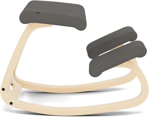 Handmade Natural Ash Original Ergonomic Office Kneeling Chair with Dark Grey Revive Fabric