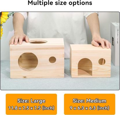 Wooden Small Animal Hideout with Solid Pattern at Affordable Cost
