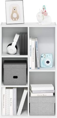 Floor Standing 5-Cube Custom Service Wood Bookshelf for Home Storage and Organization