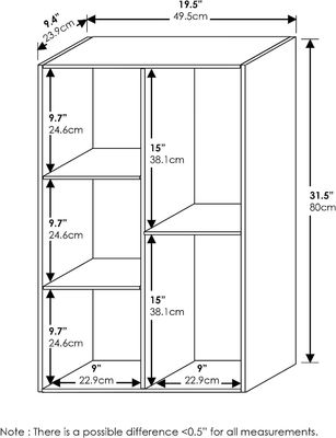 Floor Standing 5-Cube Custom Service Wood Bookshelf for Home Storage and Organization