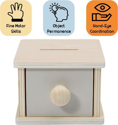 Wooden Coin Box Toy for Kids Small Square Customized Pine Handmade Wood Other Gift Craft