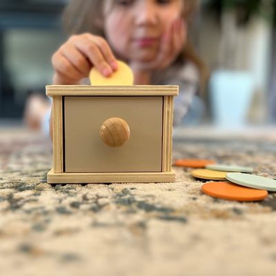 Wooden Coin Box Toy for Kids Small Square Customized Pine Handmade Wood Other Gift Craft