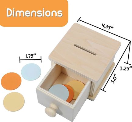 Wooden Coin Box Toy for Kids Small Square Customized Pine Handmade Wood Other Gift Craft