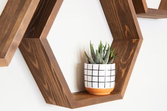 Wooden Hexagon Shelves The Perfect Blend of Function and Style for Your Kitchen
