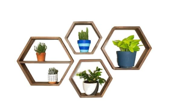 Wooden Hexagon Shelves The Perfect Blend of Function and Style for Your Kitchen