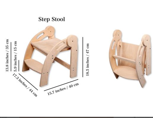 Customized Logo Wooden Step Stool for Kids Foldable Toddler Stool Montessori Design