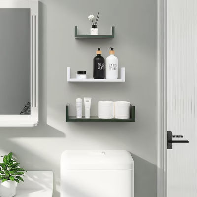 White and Green Wall Storage U Shaped Floating Shelves for Microwave Oven
