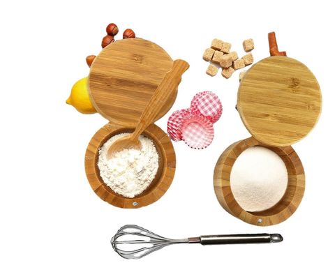 Customized Logo Tea Coffee Sugar Storage Jar Spice Jar Set with Bamboo Rack and Bamboo Lid