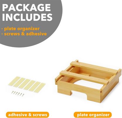 Solid Wood Structure Bamboo Wooden Paper Plate Holder Dispenser with Glossy Lamination