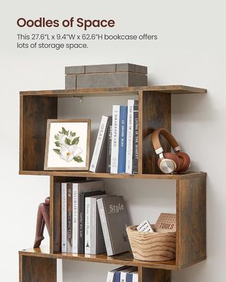 Solid Wood 5-Tier Bookshelf Bookcases 70 x 24 x 159 cm Rustic Brown for Living Home Decor