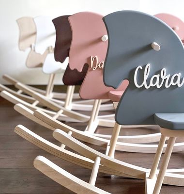 Home Office Personalised Wooden Rocking Horse Toy Wooden Horse Montessori Rocker Horse Swing