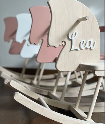 Home Office Personalised Wooden Rocking Horse Toy Wooden Horse Montessori Rocker Horse Swing