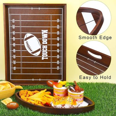 Football Birthday Party Wooden Plates WoodShaped Oval Platter for Home Hotel Restaurant