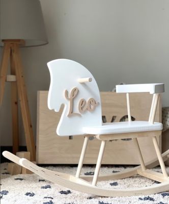 Home Office Personalised Wooden Rocking Horse Toy Wooden Horse Montessori Rocker Horse Swing