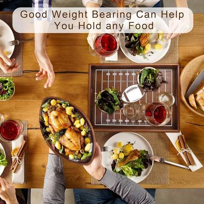 Football Birthday Party Wooden Plates WoodShaped Oval Platter for Home Hotel Restaurant
