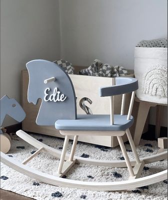 Home Office Personalised Wooden Rocking Horse Toy Wooden Horse Montessori Rocker Horse Swing