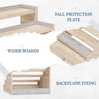 Varnishing Wooden Cologne Stand Rack Display Risers Shelf with Drawer Storage TIMBER