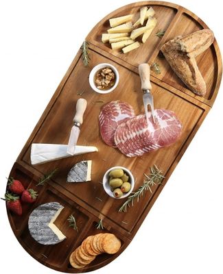 All-Season Wood Round Cheese Board Set Unique Wooden Charcuterie Boards Extra Large Cheese Tray