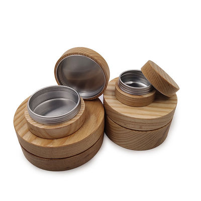 Healthy Wooden Cream Jar for Sunscreen Cosmetics Natural and Eco-friendly