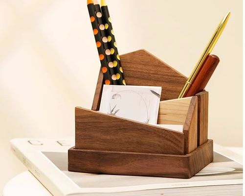 Tools Black Walnut Pen Holder Multifunctional Wood Pencil Stand with Irregular Shape