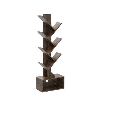 Handmade 6 Shelf Retro Floor Standing Bookcase Tall Wood Book Storage Rack Organizer Shelves