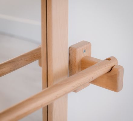 Montessori Big Mirror and Long Pull Up Wooden Bar Save Space for Chinese Year Occasion