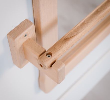 Montessori Big Mirror and Long Pull Up Wooden Bar Save Space for Chinese Year Occasion