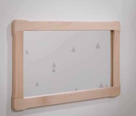 Montessori Big Mirror and Long Pull Up Wooden Bar Save Space for Chinese Year Occasion