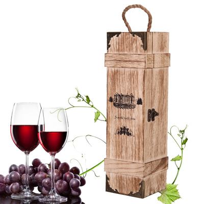 Stock grade Red Wine Box Wooden Packaging Printing Handling Other Rectangle/ Square /Round