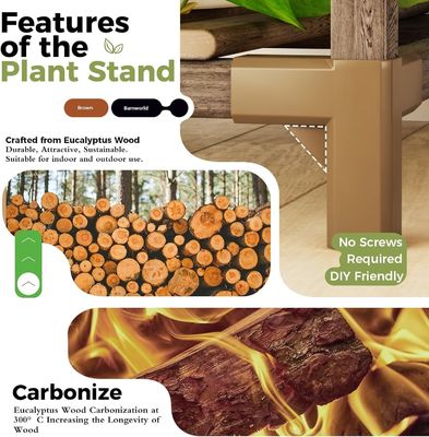 3 Tiers Ladder Multiple Plant Holder Wood Plant Rack for Living Room Patio Boho Home Decor