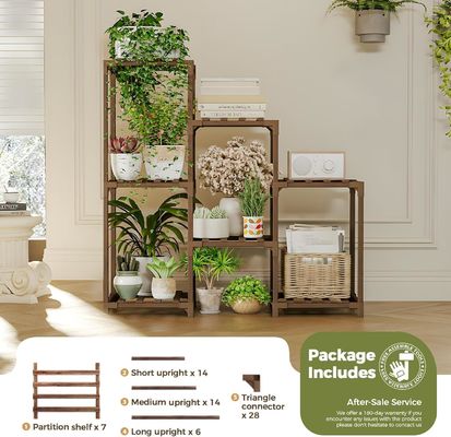 3 Tiers Ladder Multiple Plant Holder Wood Plant Rack for Living Room Patio Boho Home Decor