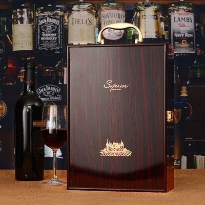 Industrial Toy Bamboo Single Wine Bottle Wood Storage Gift Case with 4 Essential Tools