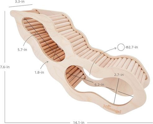 Sample Charge-Free Wooden Hamster House with Climbing Ladder and Secret Peep Tunnel