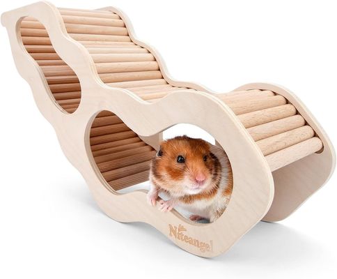 Sample Charge-Free Wooden Hamster House with Climbing Ladder and Secret Peep Tunnel