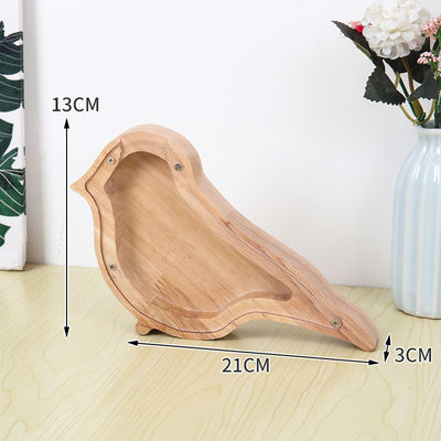2022 Kids DIY Cute Wood White Wooden Coin Bank Money Boxes Storage Wooden Gift Custom