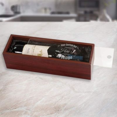 Customized Logo Acceptable Wooden Wine Box with Dividers and Acrylic Lid Custom Color
