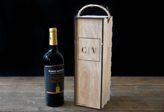 Customized Logo Acceptable Wooden Wine Box with Dividers and Acrylic Lid Custom Color