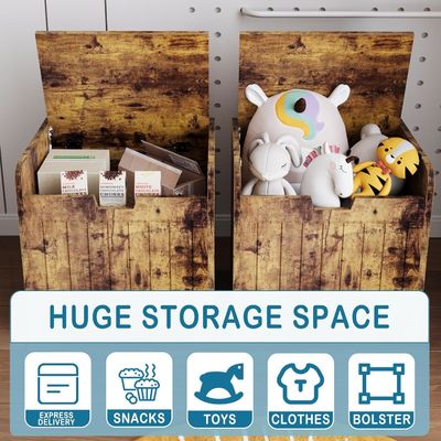 Wooden Entryway Storage Bin for Living Room Customized Logo Acceptable Toy Storage Box