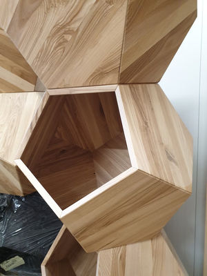 Household Storage Container Cat Bed Cave in Modern Design with Solid Wood and Side Table