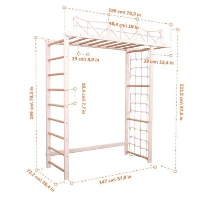Customizable Children's Jungle Gym with Optional Rope Accessory and Nursery Mobile