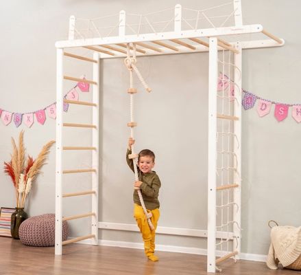 Customizable Children's Jungle Gym with Optional Rope Accessory and Nursery Mobile
