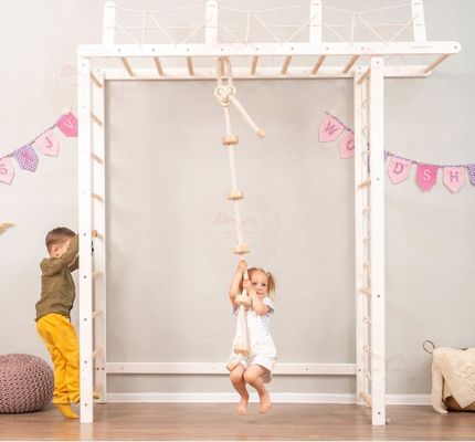 Customizable Children's Jungle Gym with Optional Rope Accessory and Nursery Mobile