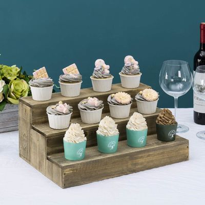OEM Order Acceptable Wood Dessert Stand Cupcake Riser Display for Special Occasions