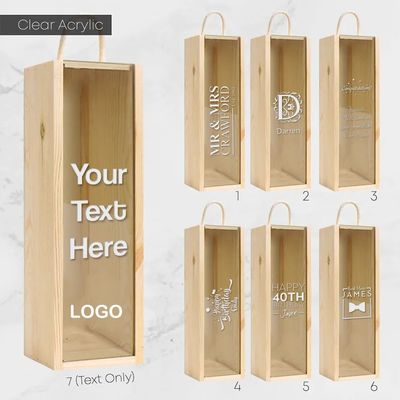Wood Type MDF Luxury Red Wine Paint Baking Wooden Gift Box With Handles and Acrylic Lid